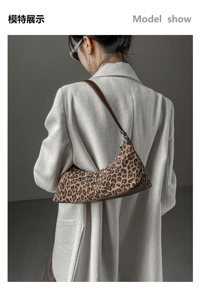 1687 leopard pattern women shoulder bag