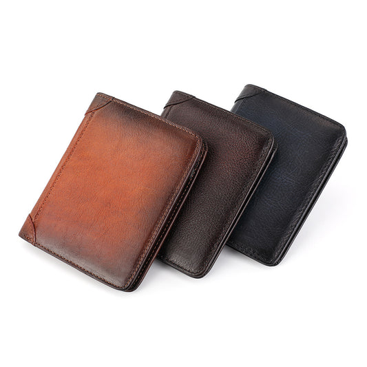 1610 genuine leather folder wallet card holder