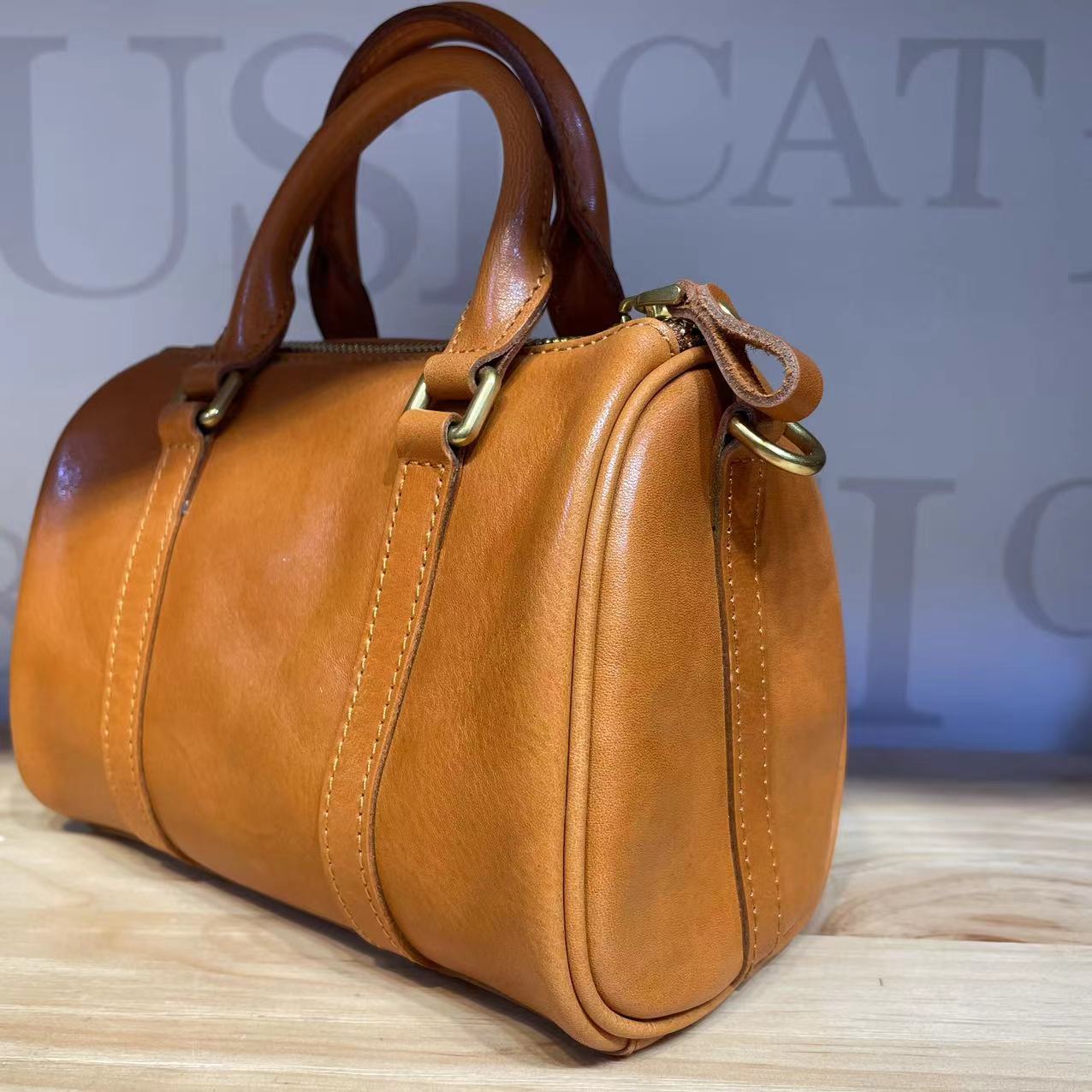 1716 high-end genuine leather women boston handbag