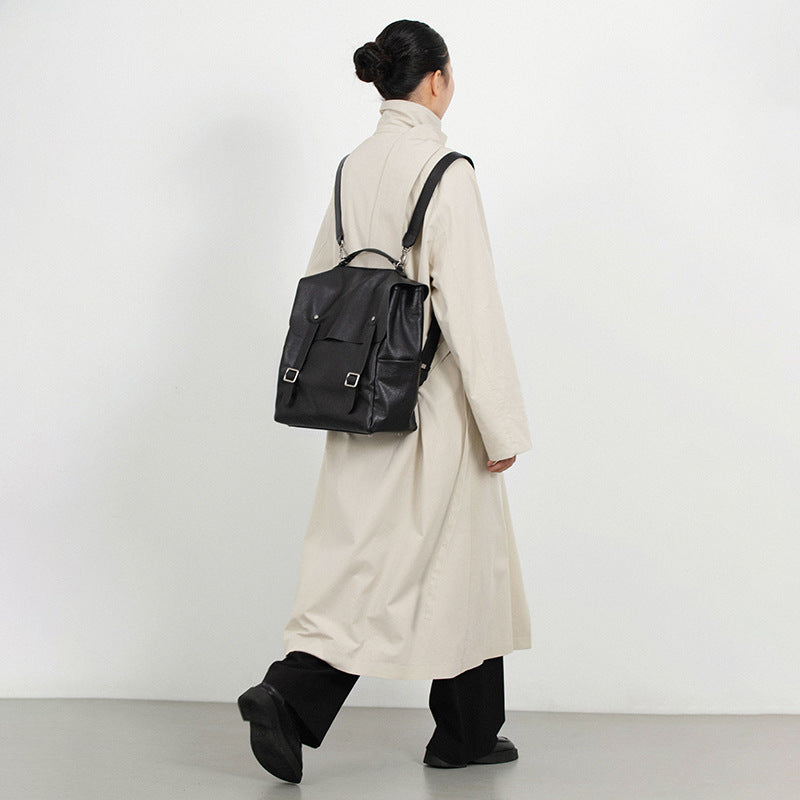 2283 genuine leather casual backpack