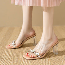 2216 transparent rhinestone sandals