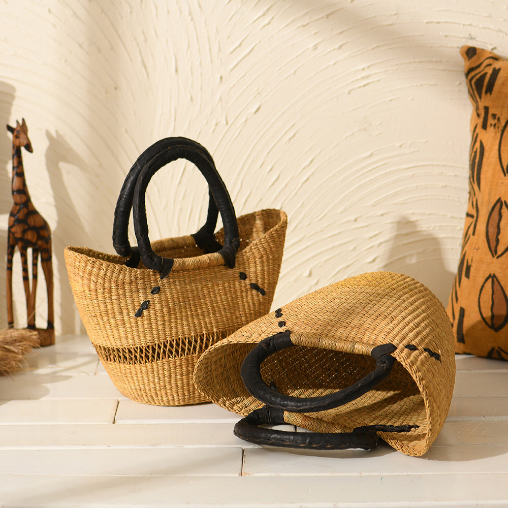 2341 woven handmade basket beach bag