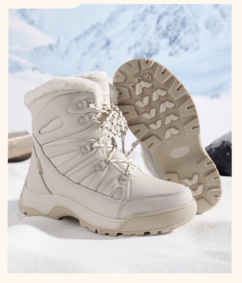 2588 plush-lined waterproof non slip snow boots