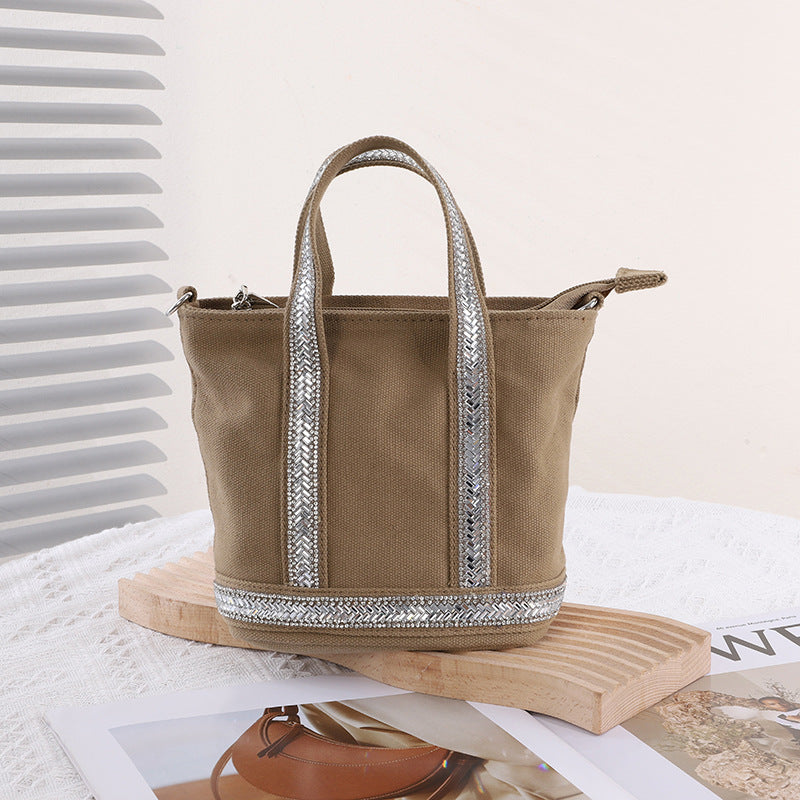 1541 bling large canvas handbag