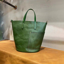 1178 cowhide large bucket bag