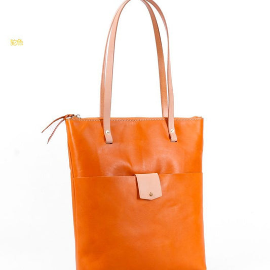 1758 casual solid calf leather women handbag
