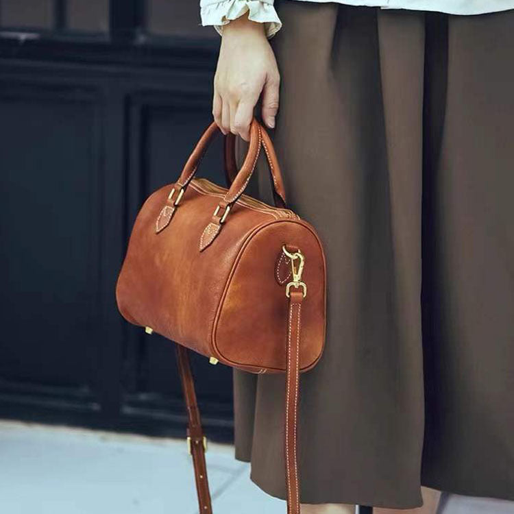 1916 leather boston handbag