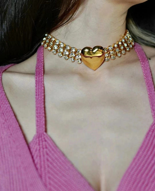 1662 rhinestone alloy heart necklace fashion jewelry