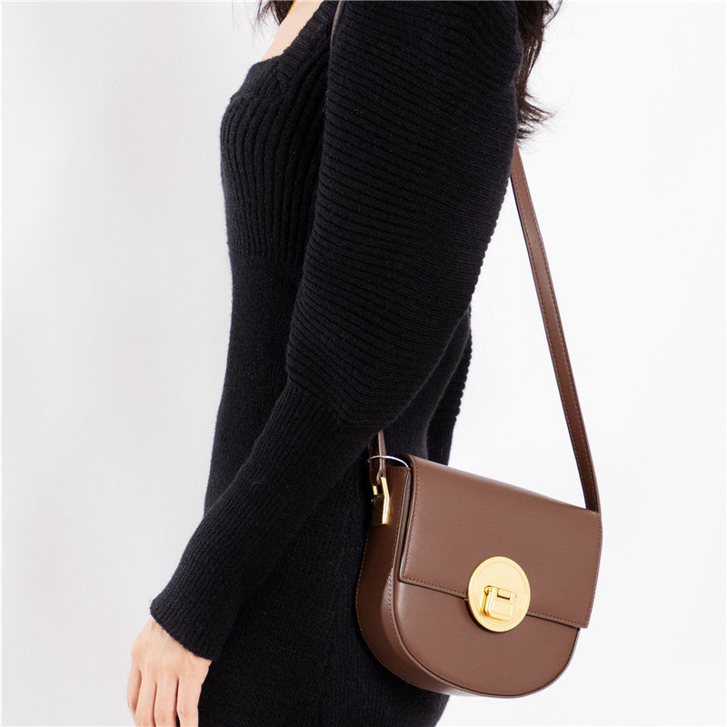 1726 round vintage saddle crossbody bag