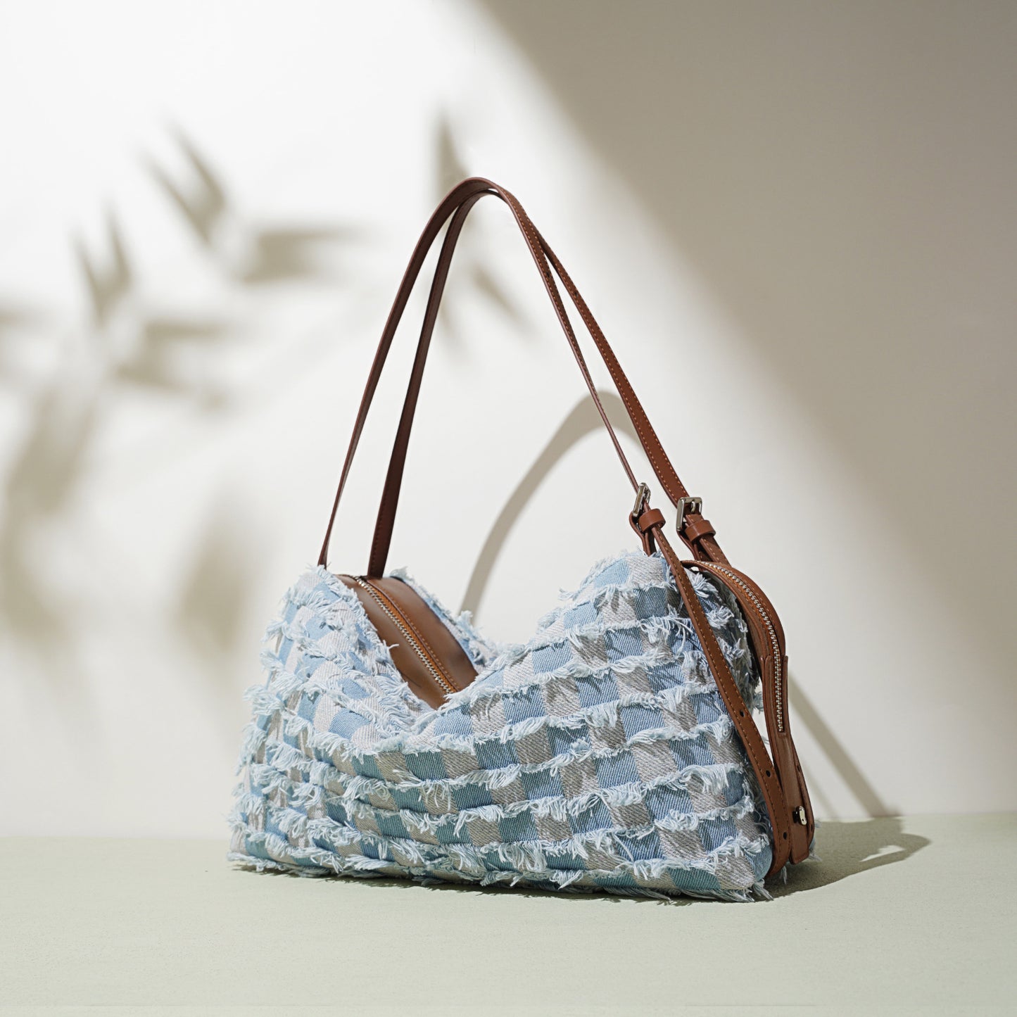 2327 denim leather handbag