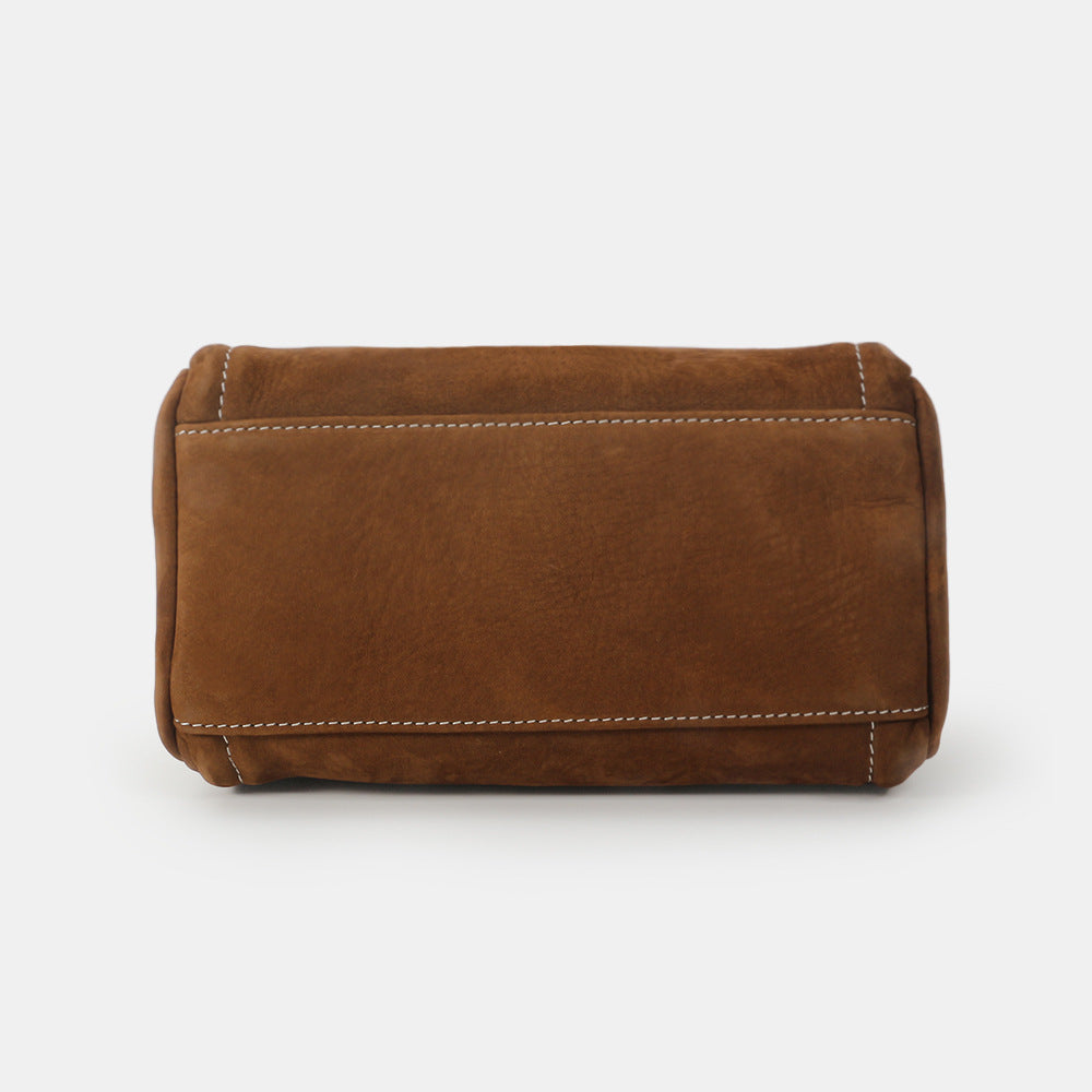 1781 small suede leather bowling handbag