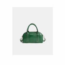2406 vintage small genuine leather boston bag