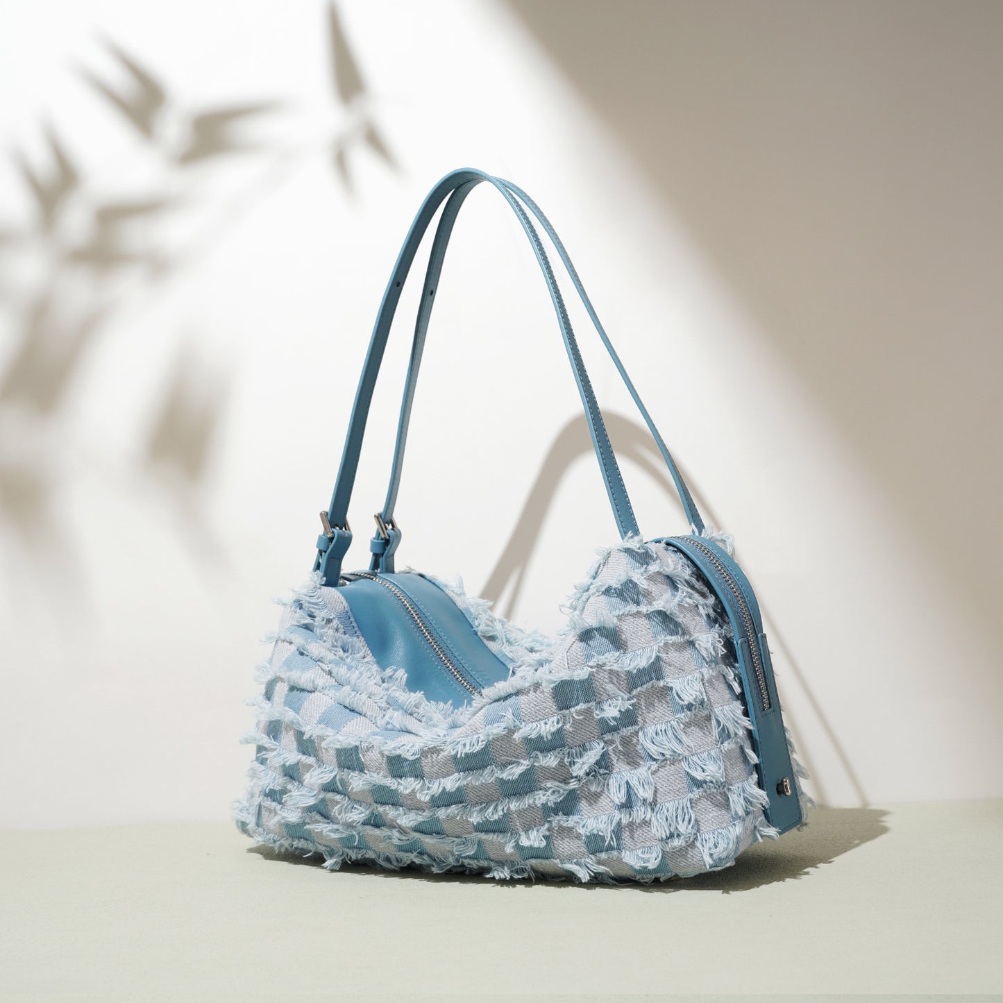 2327 denim leather handbag