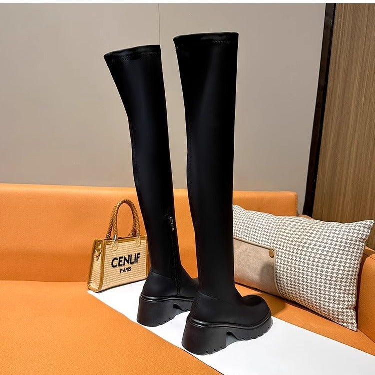 1786 winter over knee long boots