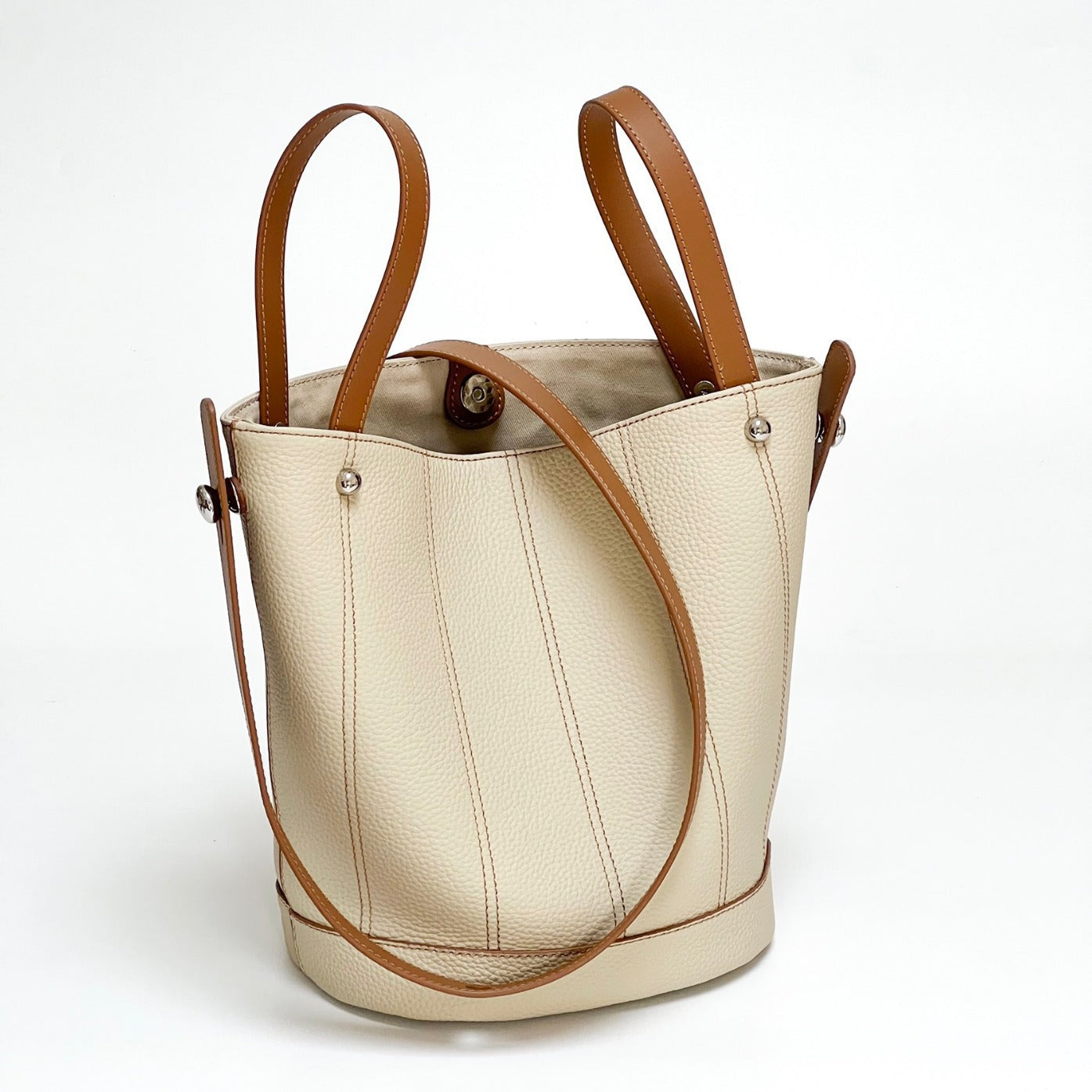 893 small soft bucket leather handbag