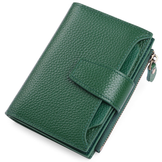 2377 genuine leather short wallet card holder