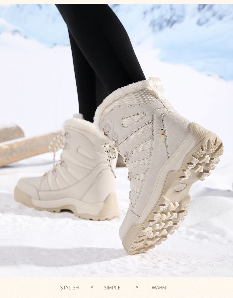 2588 plush-lined waterproof non slip snow boots