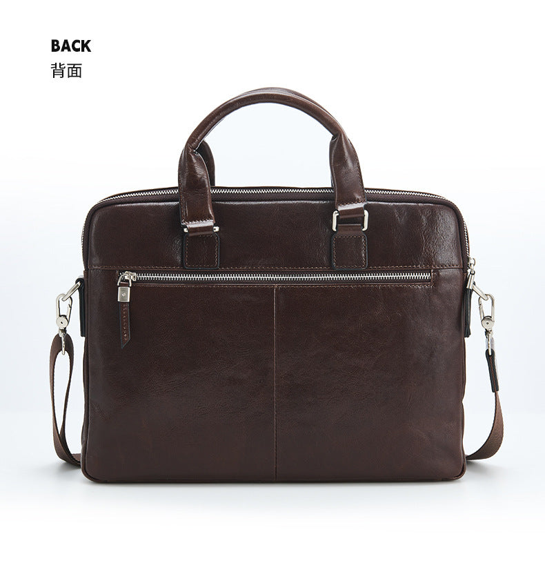 1751 men's leather briefcase laptop handbag