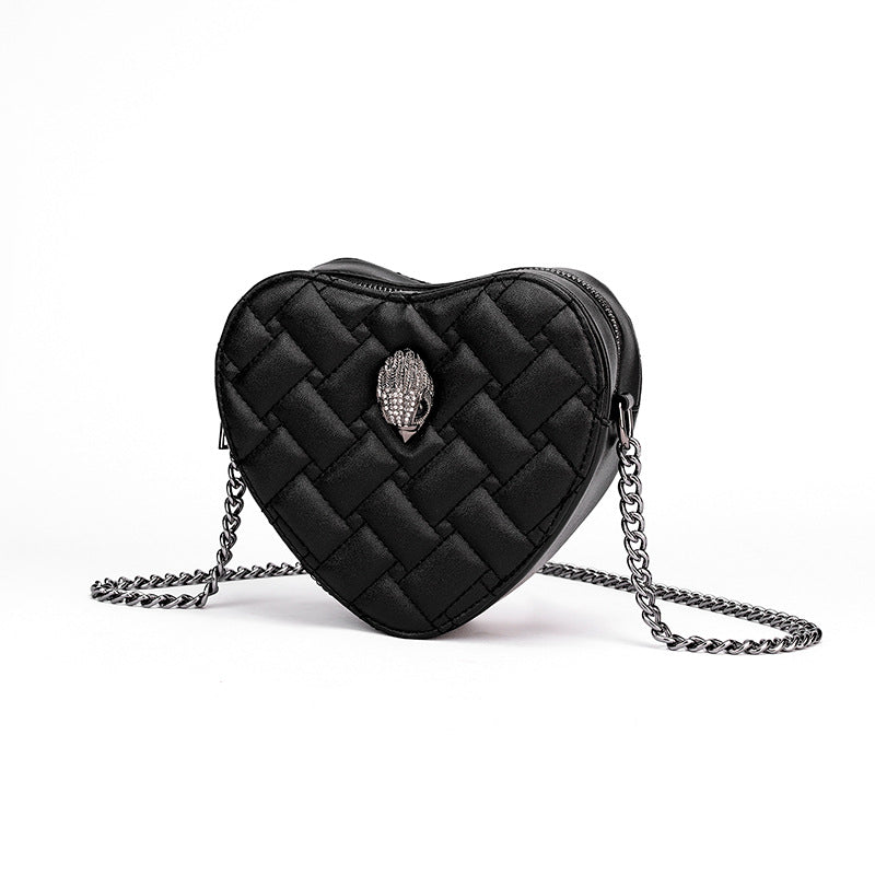 510 quilted heart chain bag