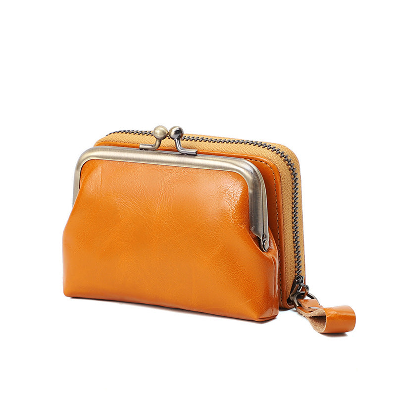 AK-W1 leather clip coin purse