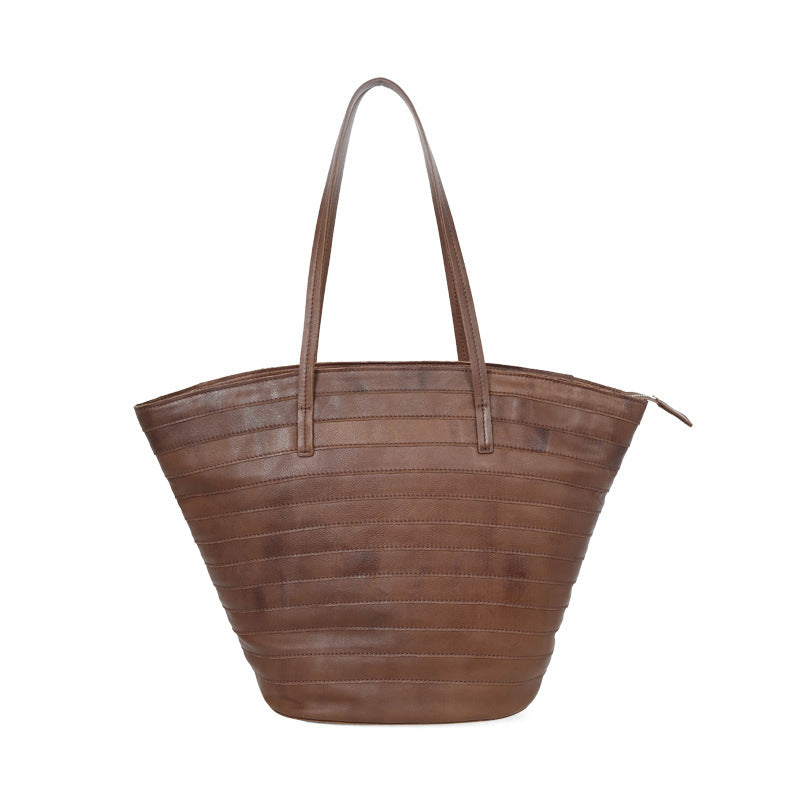 1611  Genuine Leather Women Large Beach Bag