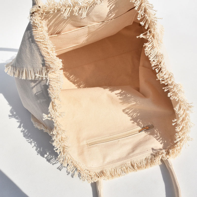 2109 summer beach tassel canvas handbag
