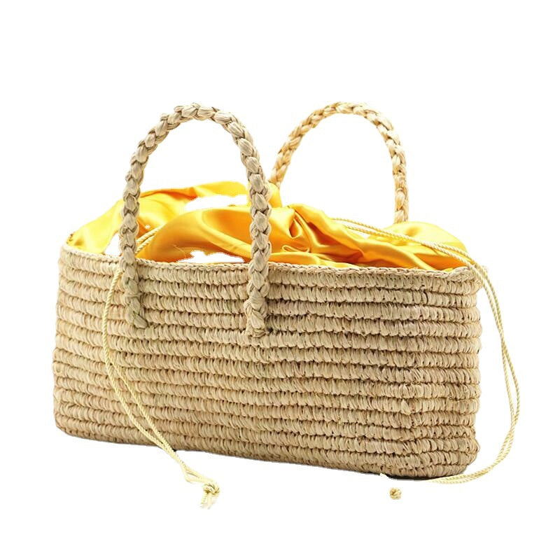 2128 raffia weave beach handbag