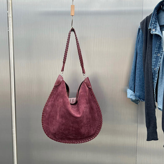 1777 suede leather handmade saddle bag