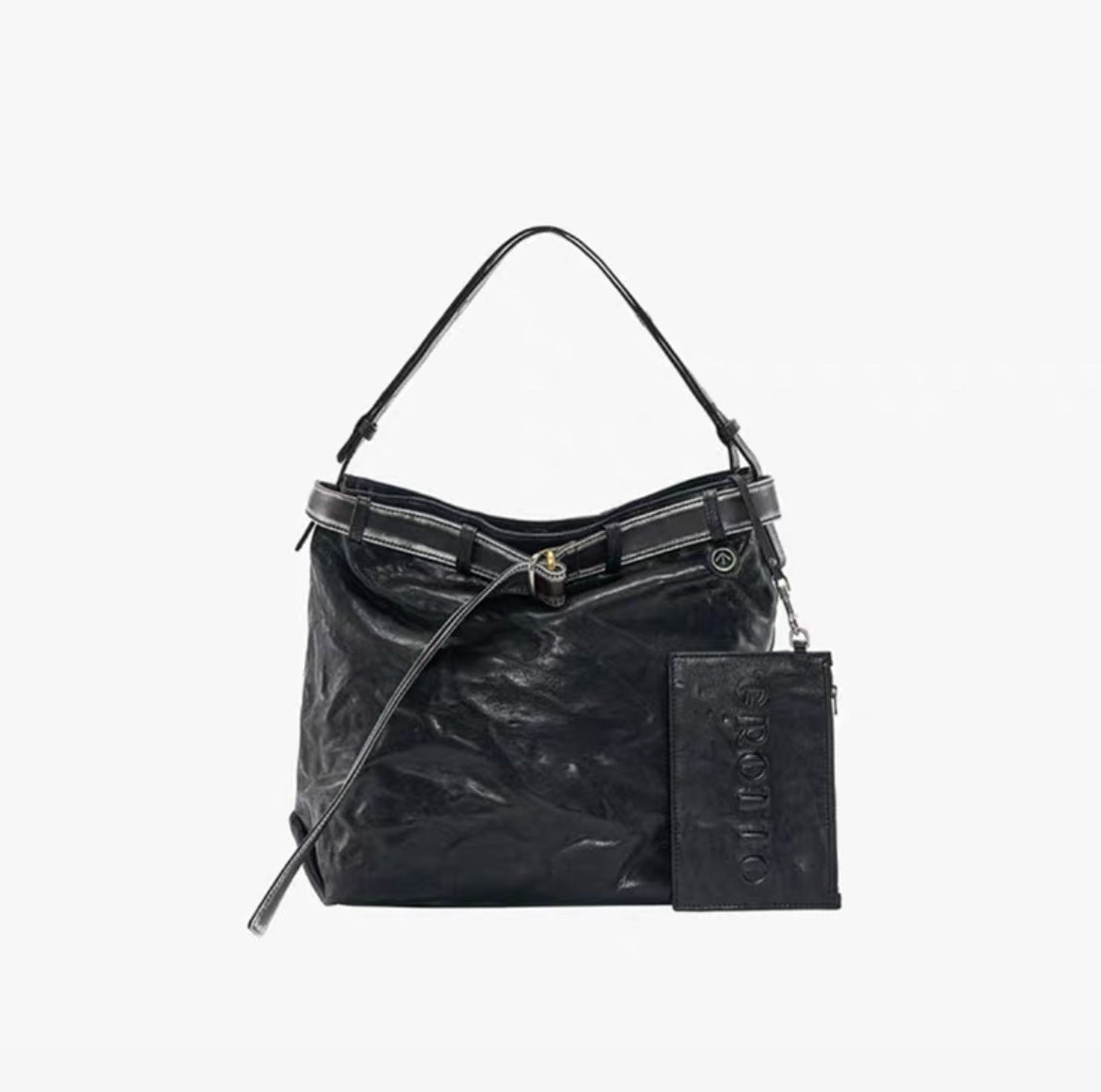 1893 leather hobo shoulder bag