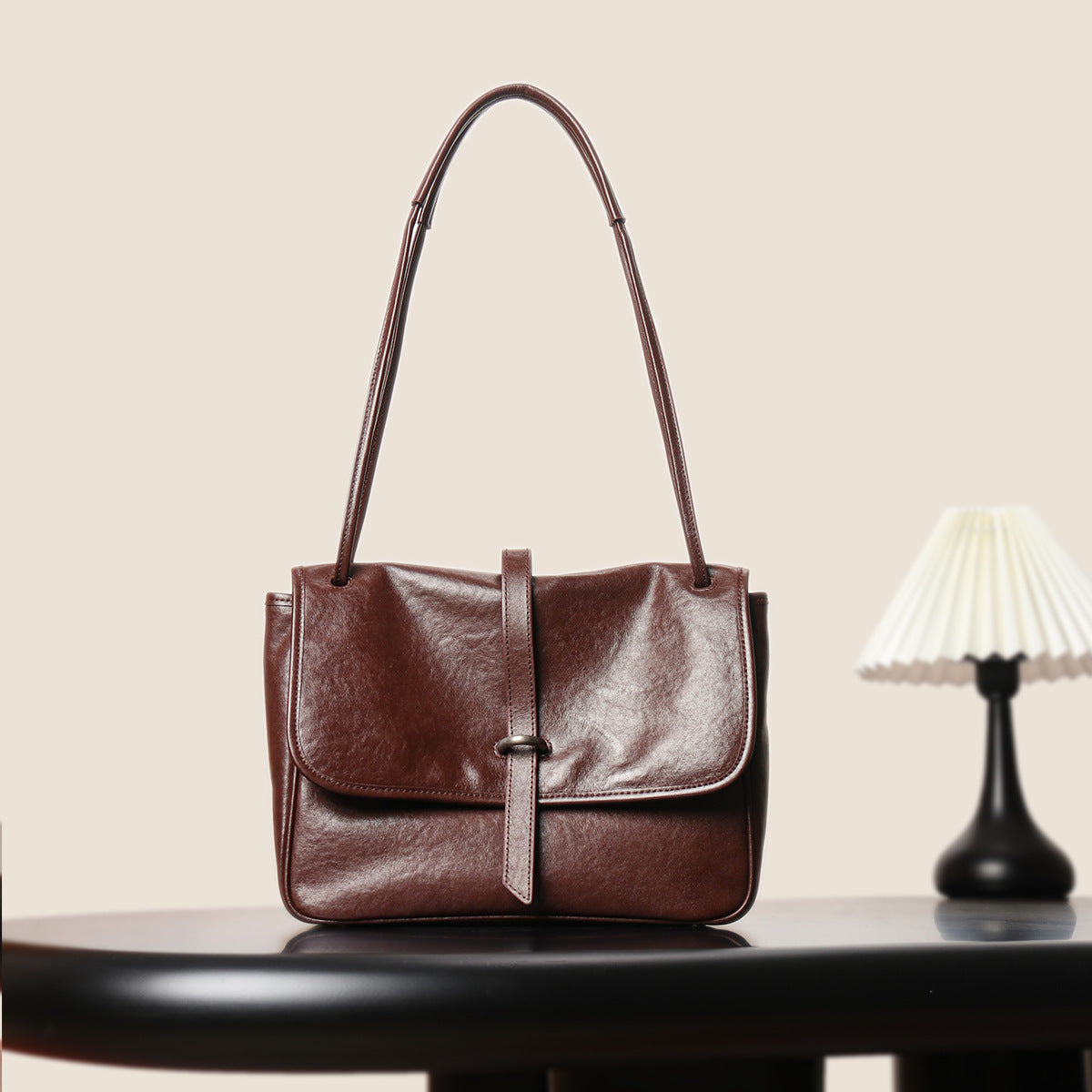 2144 cowhide flap messenger bag