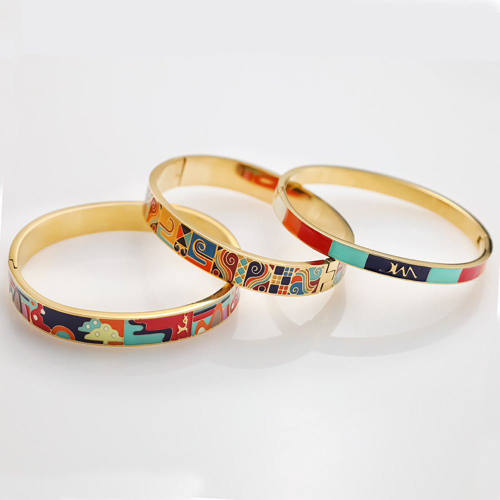 1358 18k plated enamel bracelet