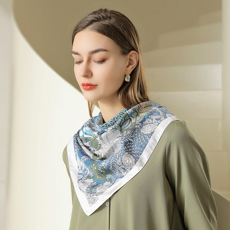 2150 print square silk scarf