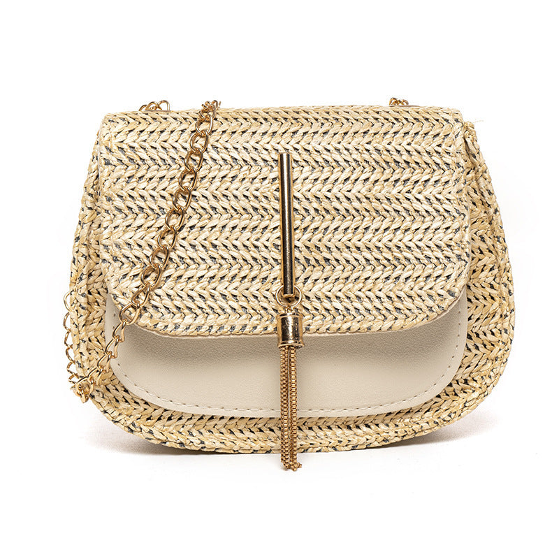 1873 tassel straw crossbody bag