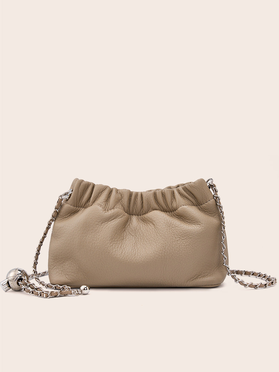 1691  sheep skin chain crossbody bag