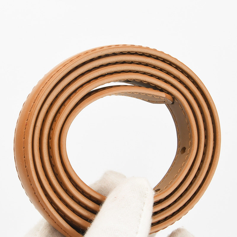1212 1cm wide metal buckle thin belt