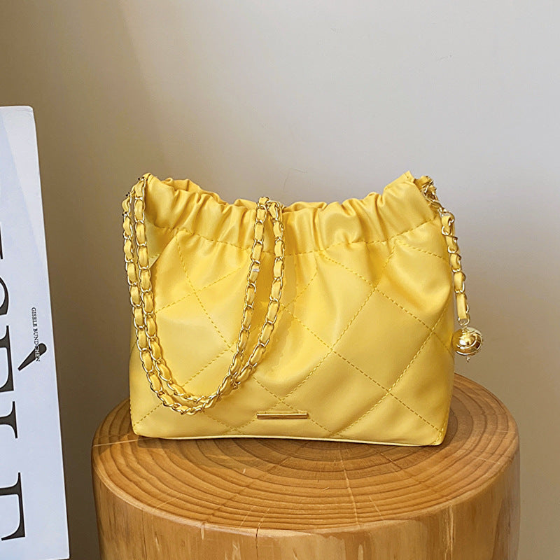 STA-1 Sheepskin plaid chain shoulder bag