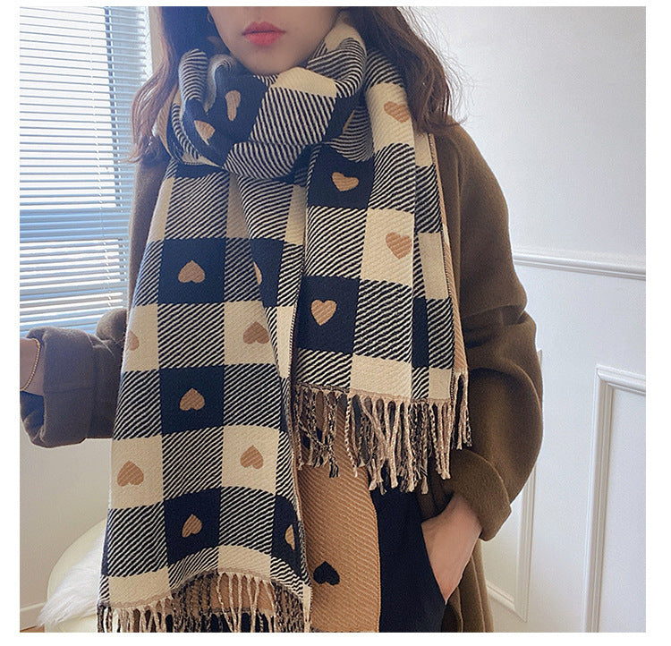 1827 imitation cashmere plaid scarf