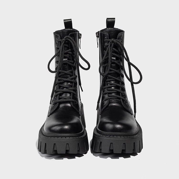 1766 lace up casual ankle boots chunky heel