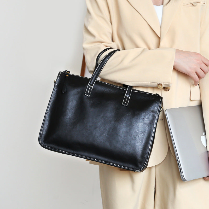 2277 genuine leather briefcase handbag