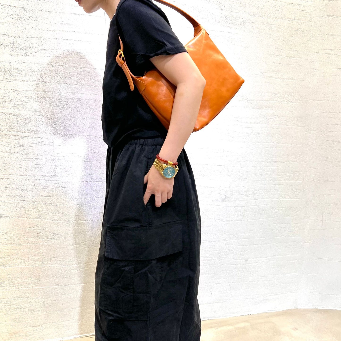 1897 vintage leather hobo bag