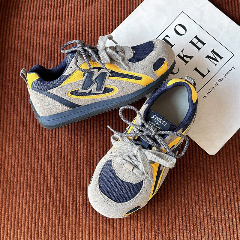 2452 genuine leather mesh casual sneaker