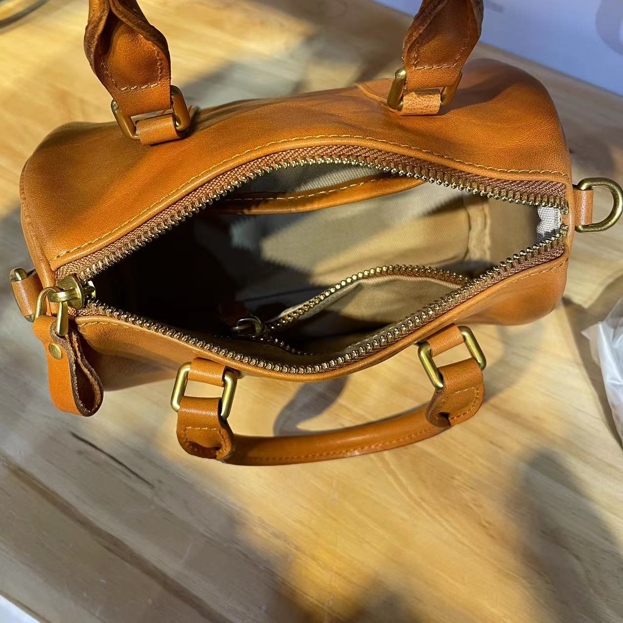 1716 high-end genuine leather women boston handbag