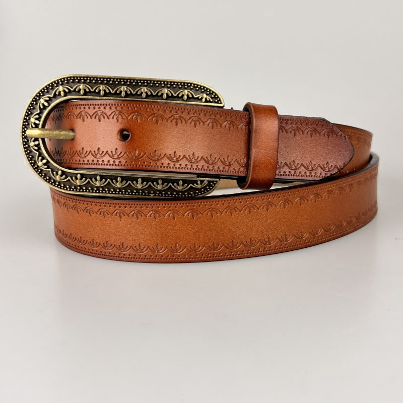 1364 vintage genuine leather women belt