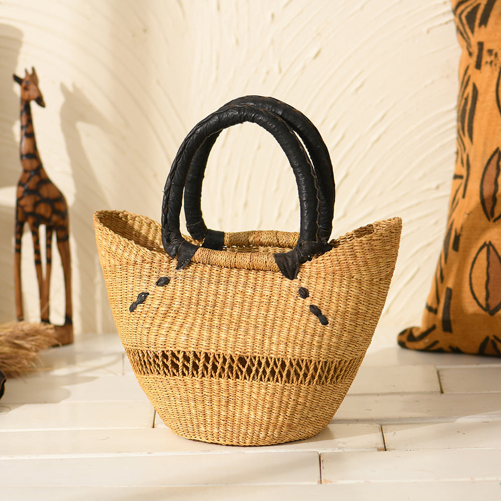 2341 woven handmade basket beach bag