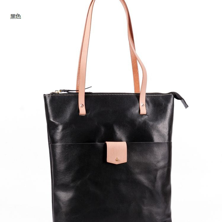 1758 casual solid calf leather women handbag
