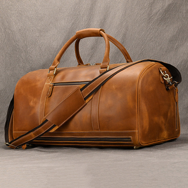 1645 vintage cow leather men travel holdall