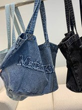 2165 denim embroidery large shopping totes