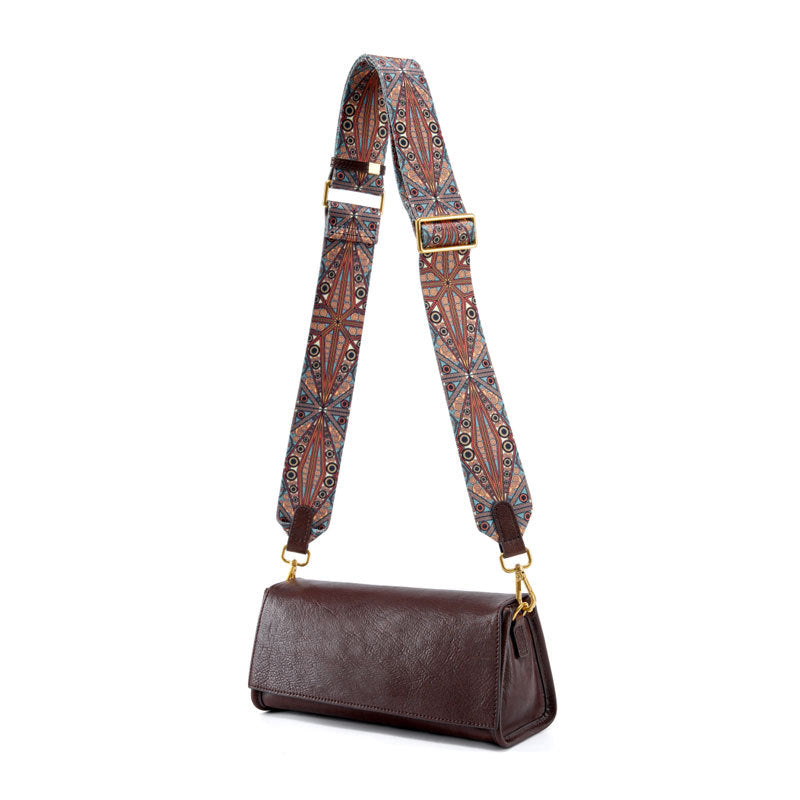1658cow leather solid baguette women shoulder bag