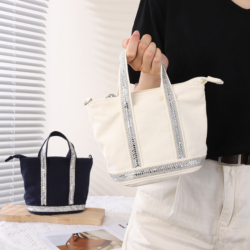 1541 bling large canvas handbag
