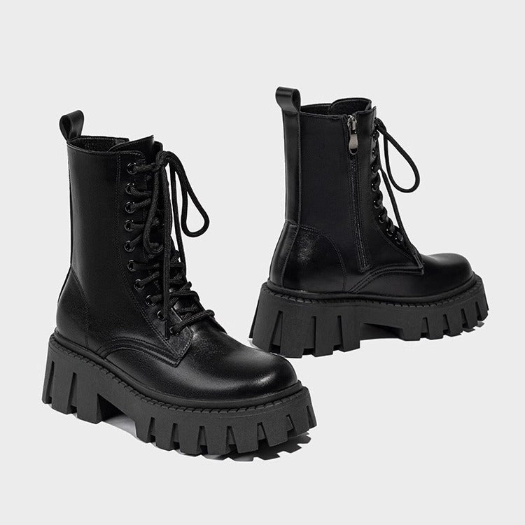 1766 lace up casual ankle boots chunky heel